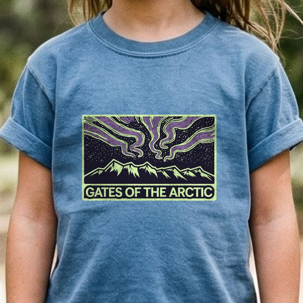 Gates of the Artic at Night Kids Cotton T-Shirt