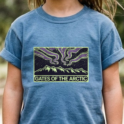 Gates of the Artic at Night Kids Cotton T-Shirt