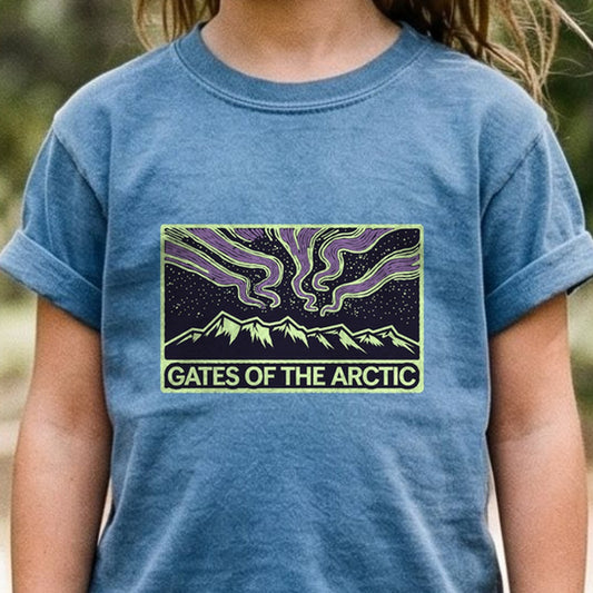 Gates of the Artic at Night Kids Cotton T-Shirt