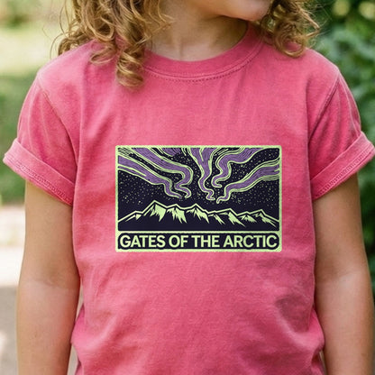 Gates of the Artic at Night Kids Cotton T-Shirt