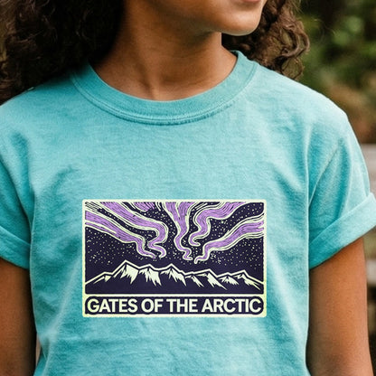 Gates of the Artic at Night Kids Cotton T-Shirt