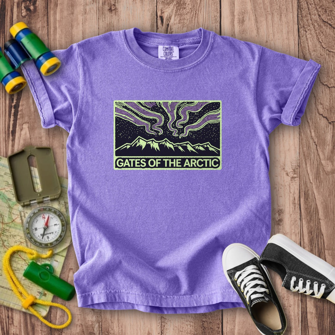 Gates of the Artic at Night Kids Cotton T-Shirt