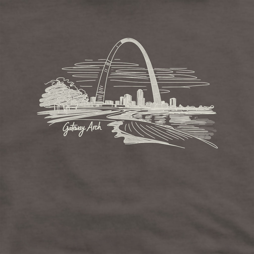 Gateway Arch Line Drawing Hoodie