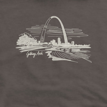 Gateway Arch Line Drawing Hoodie