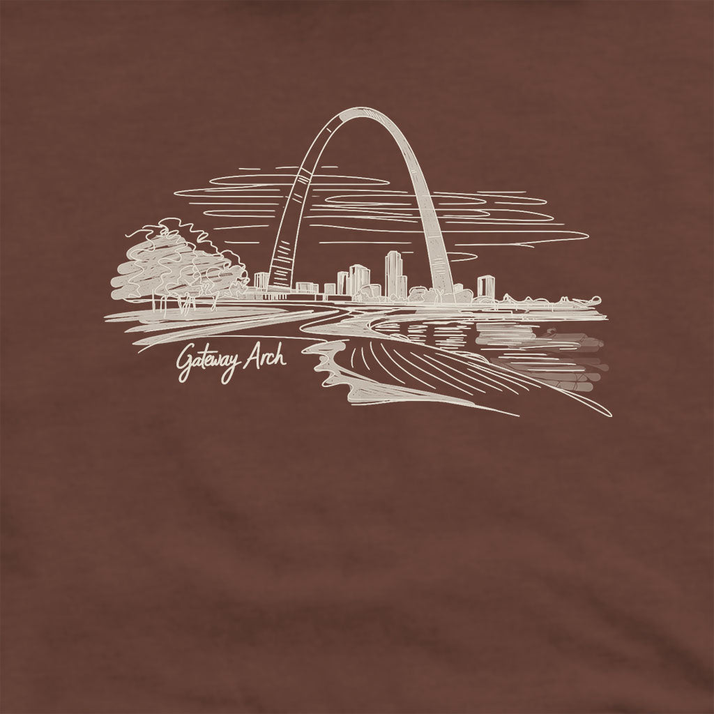 Gateway Arch Line Drawing Hoodie