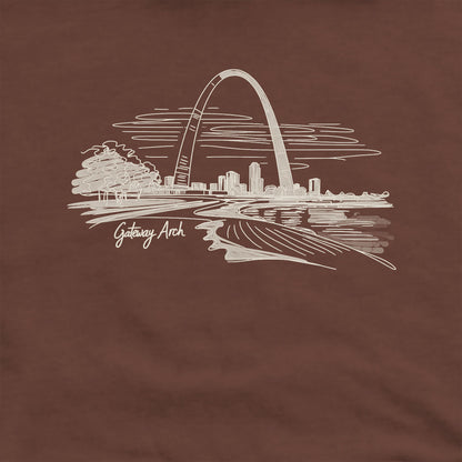 Gateway Arch Line Drawing Hoodie