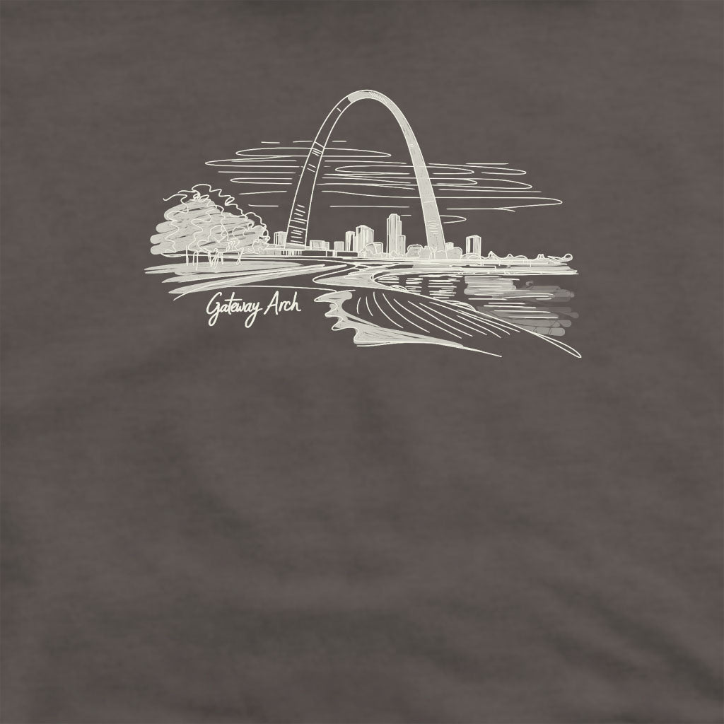 Gateway Arch Line Drawing Crewneck Sweatshirt
