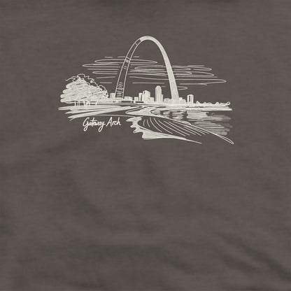 Gateway Arch Line Drawing Crewneck Sweatshirt