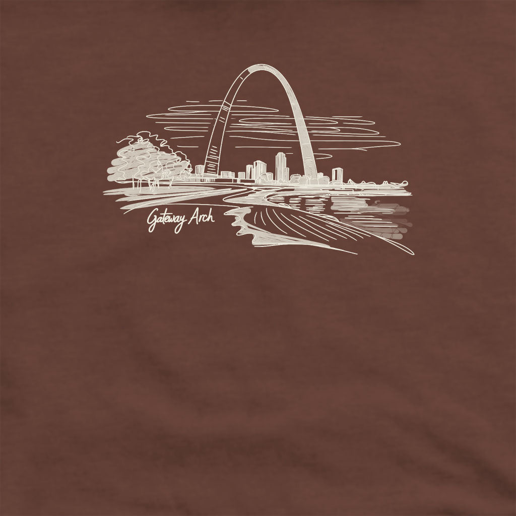 Gateway Arch Line Drawing Crewneck Sweatshirt
