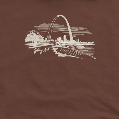 Gateway Arch Line Drawing Crewneck Sweatshirt