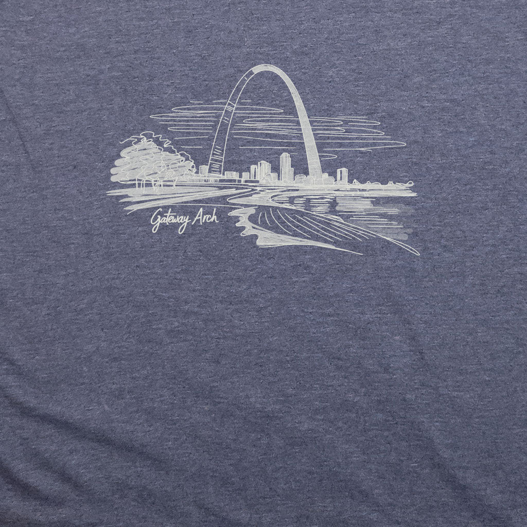 Gateway Arch Line Drawing T-Shirt