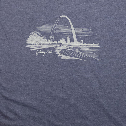 Gateway Arch Line Drawing T-Shirt
