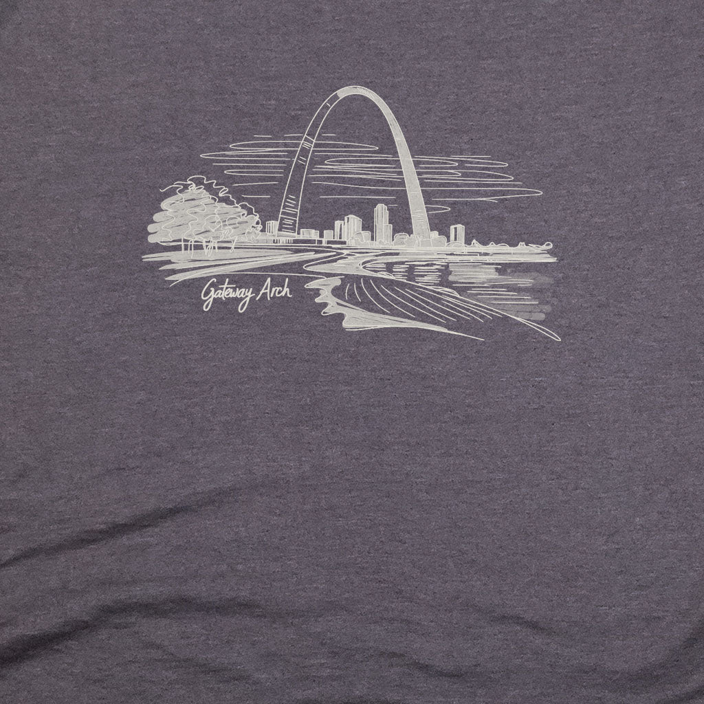 Gateway Arch Line Drawing T-Shirt