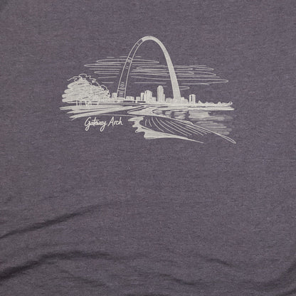 Gateway Arch Line Drawing T-Shirt