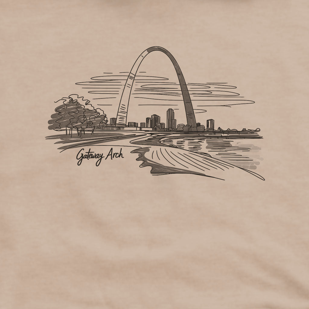 Gateway Arch Line Drawing Hoodie