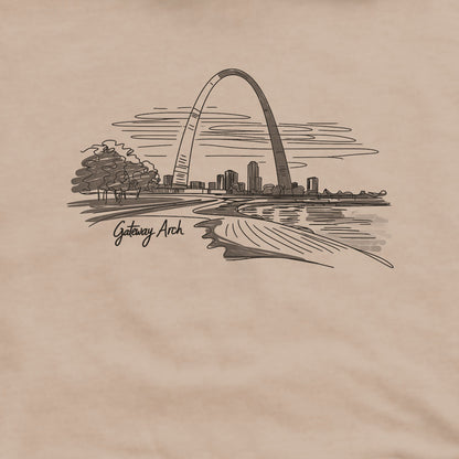 Gateway Arch Line Drawing Hoodie