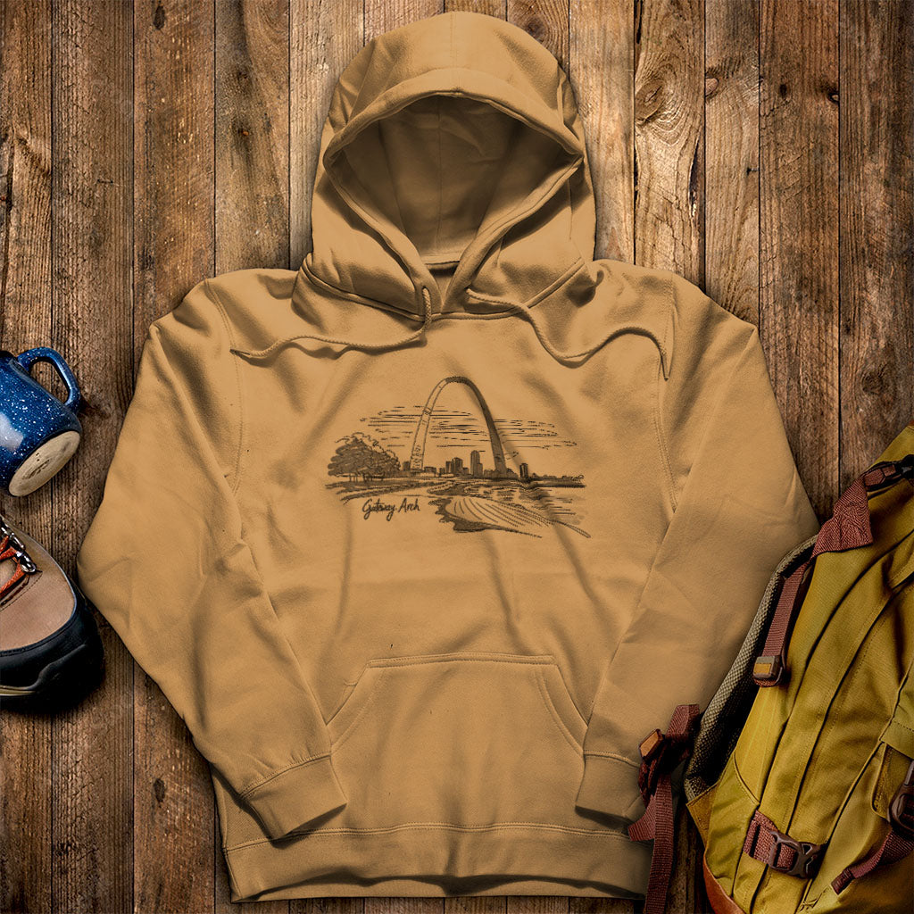 Gateway Arch Line Drawing Hoodie