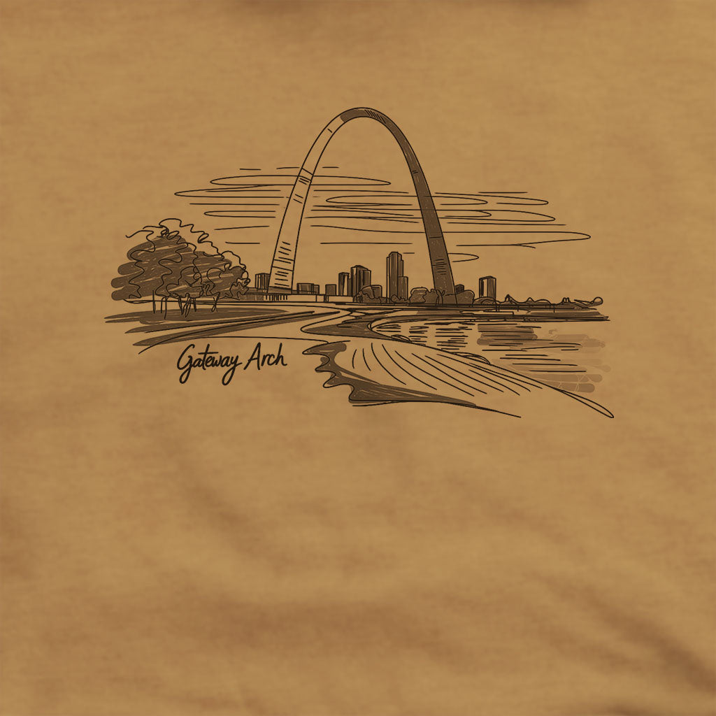 Gateway Arch Line Drawing Hoodie