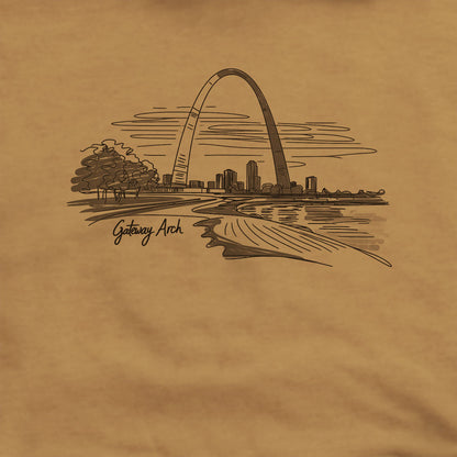 Gateway Arch Line Drawing Hoodie