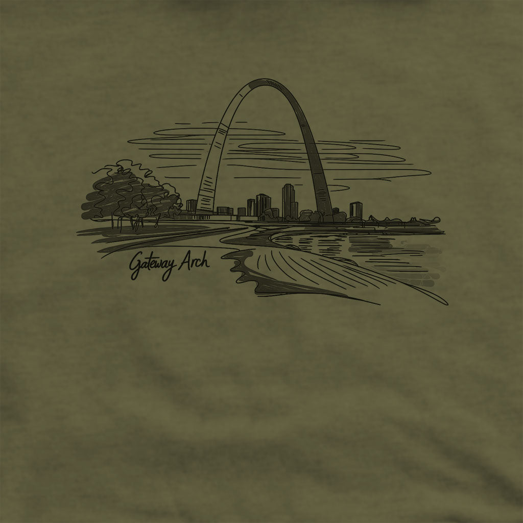 Gateway Arch Line Drawing Hoodie
