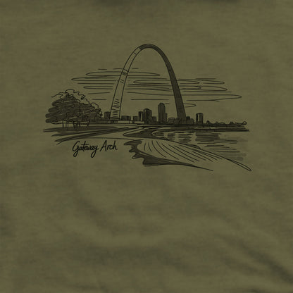 Gateway Arch Line Drawing Hoodie