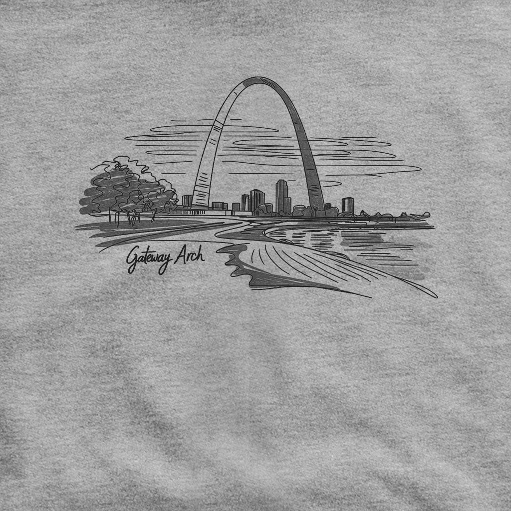 Gateway Arch Line Drawing Hoodie