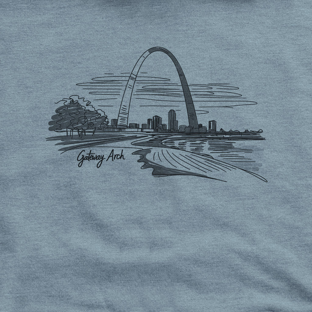Gateway Arch Line Drawing Hoodie