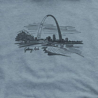 Gateway Arch Line Drawing Hoodie