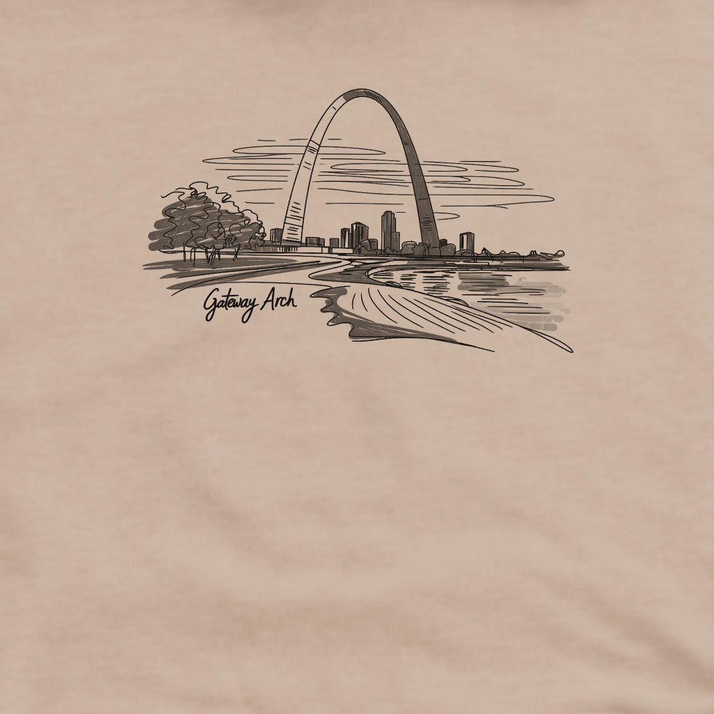 Gateway Arch Line Drawing Crewneck Sweatshirt