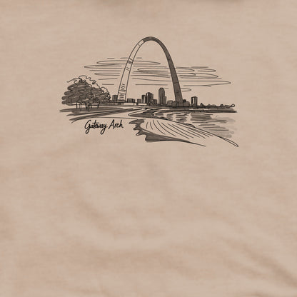 Gateway Arch Line Drawing Crewneck Sweatshirt