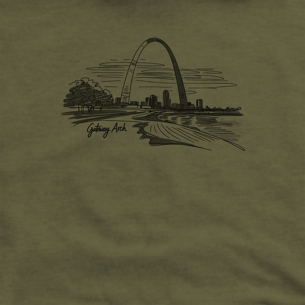 Gateway Arch Line Drawing Crewneck Sweatshirt