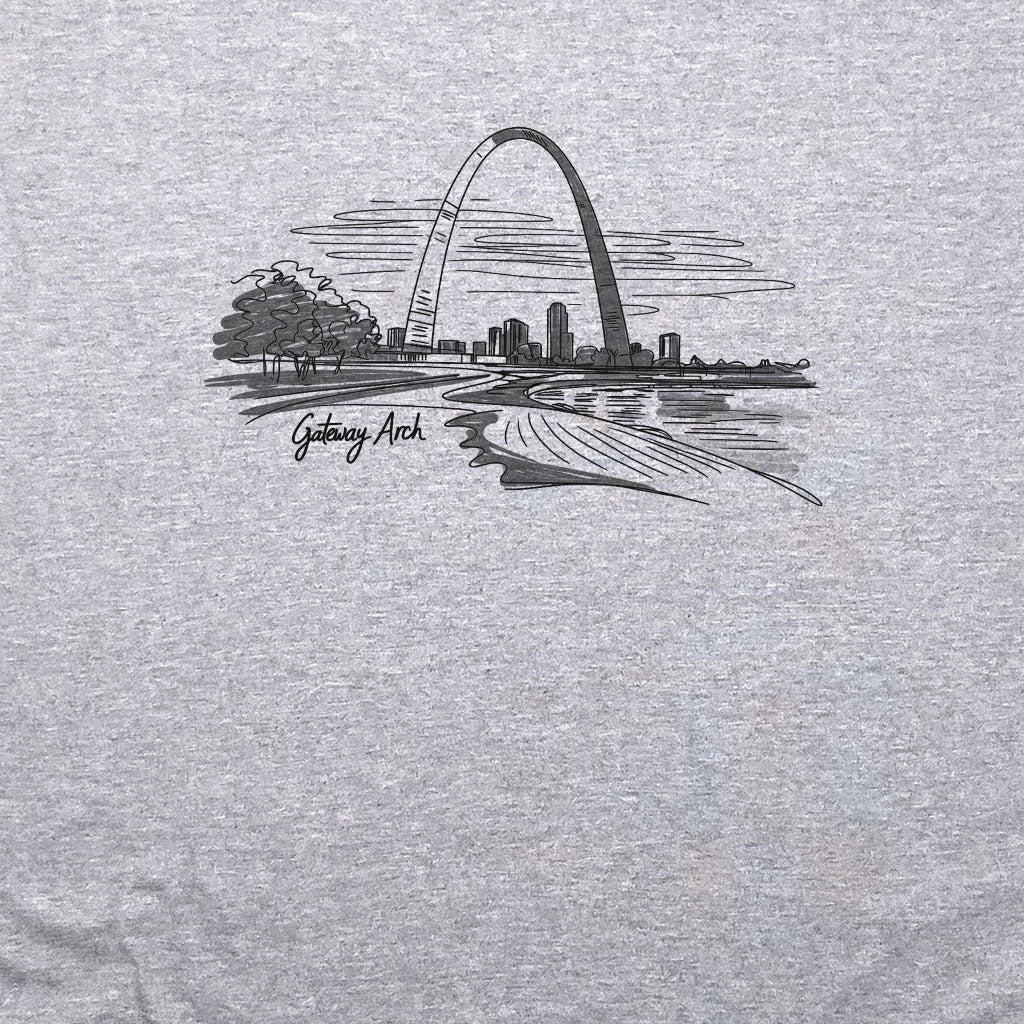 Gateway Arch Line Drawing Crewneck Sweatshirt