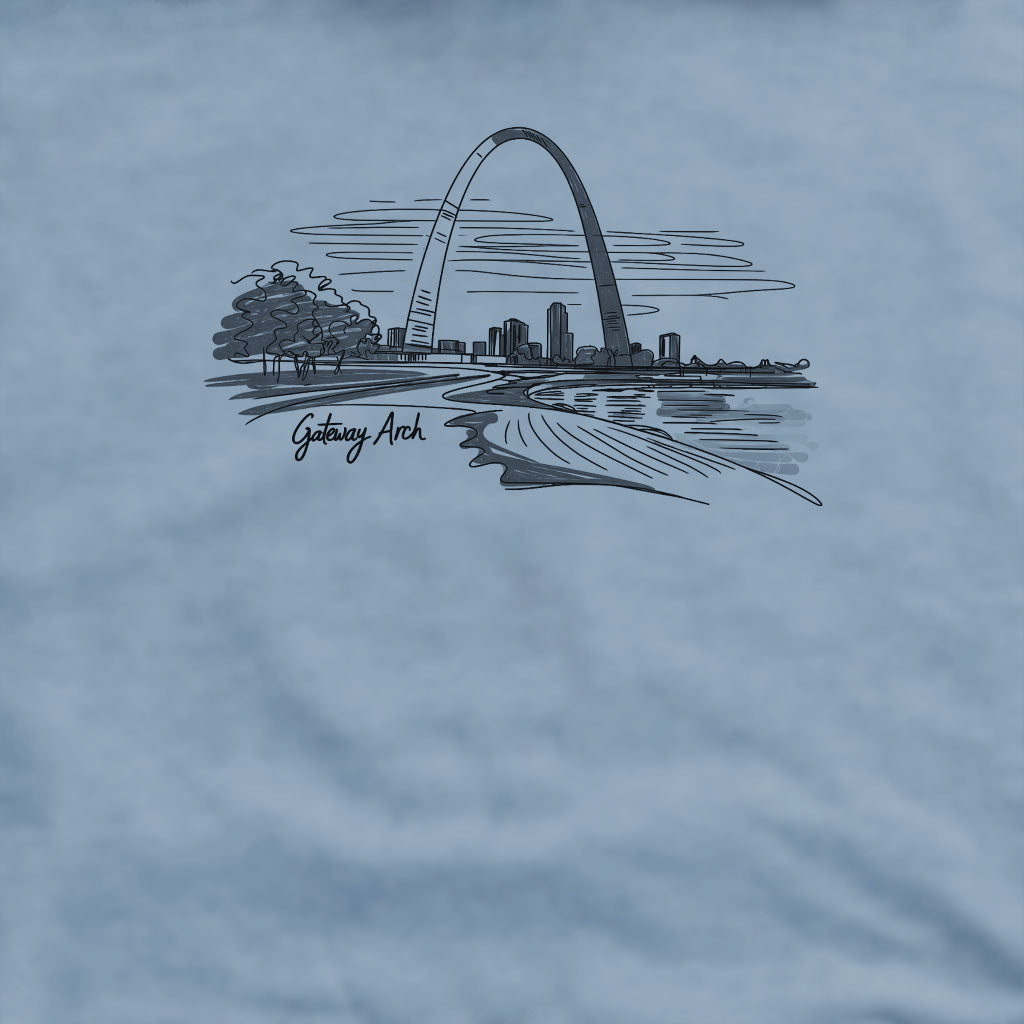 Gateway Arch Line Drawing Crewneck Sweatshirt