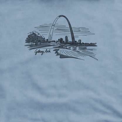 Gateway Arch Line Drawing Crewneck Sweatshirt