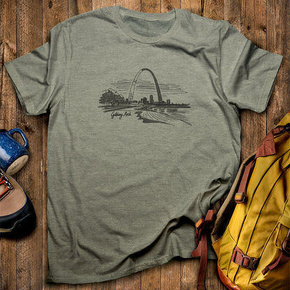 Gateway Arch Line Drawing T-Shirt