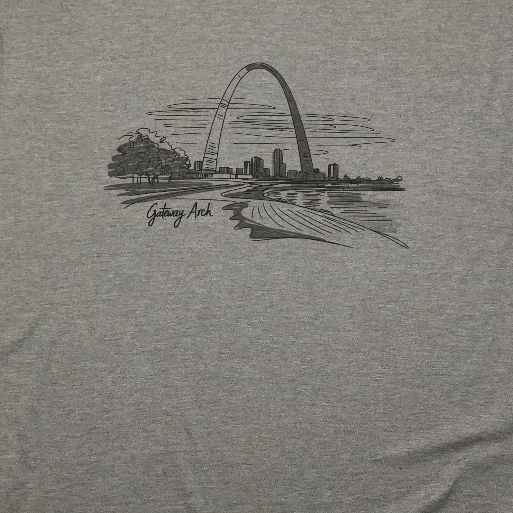 Gateway Arch Line Drawing T-Shirt