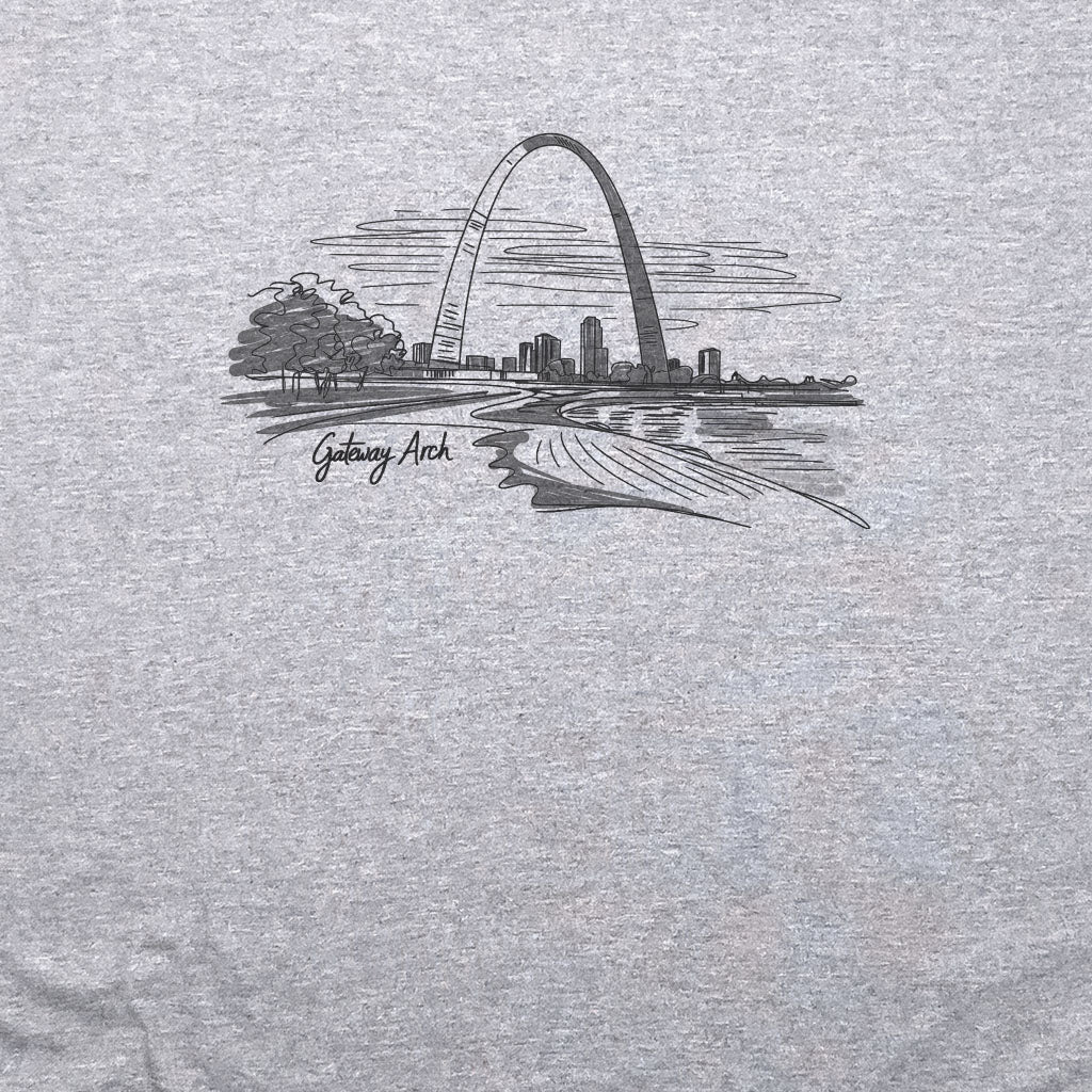 Gateway Arch Line Drawing T-Shirt