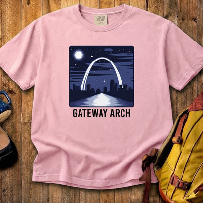 Gateway Arch at Night Cotton T-Shirt