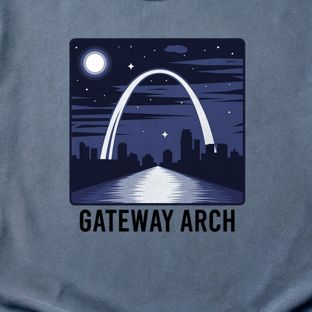Gateway Arch at Night Cotton T-Shirt