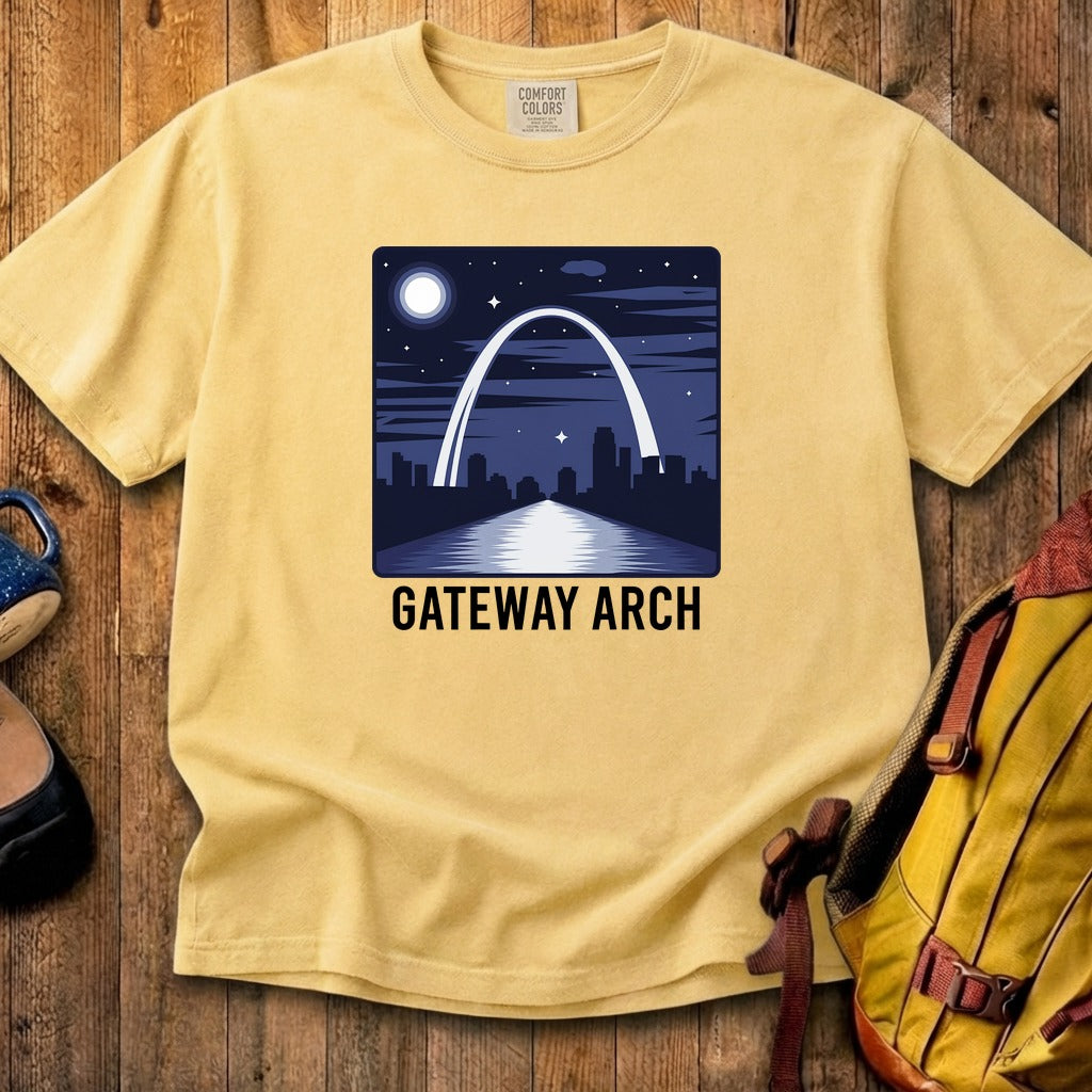 Gateway Arch at Night Cotton T-Shirt
