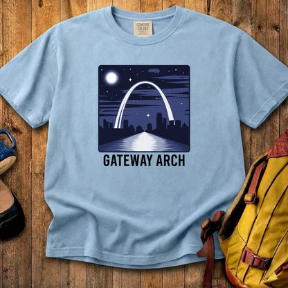 Gateway Arch at Night Cotton T-Shirt