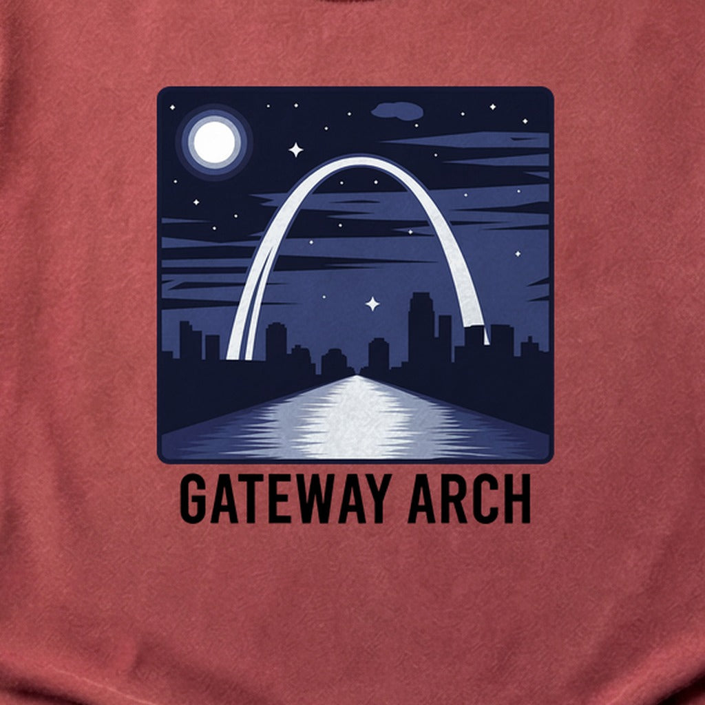 Gateway Arch at Night Cotton T-Shirt