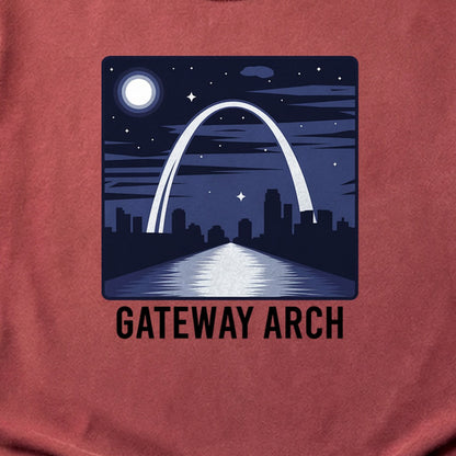Gateway Arch at Night Cotton T-Shirt