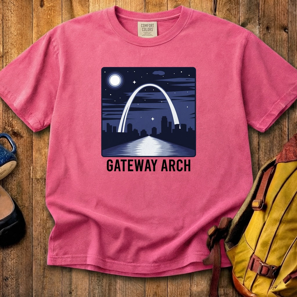 Gateway Arch at Night Cotton T-Shirt