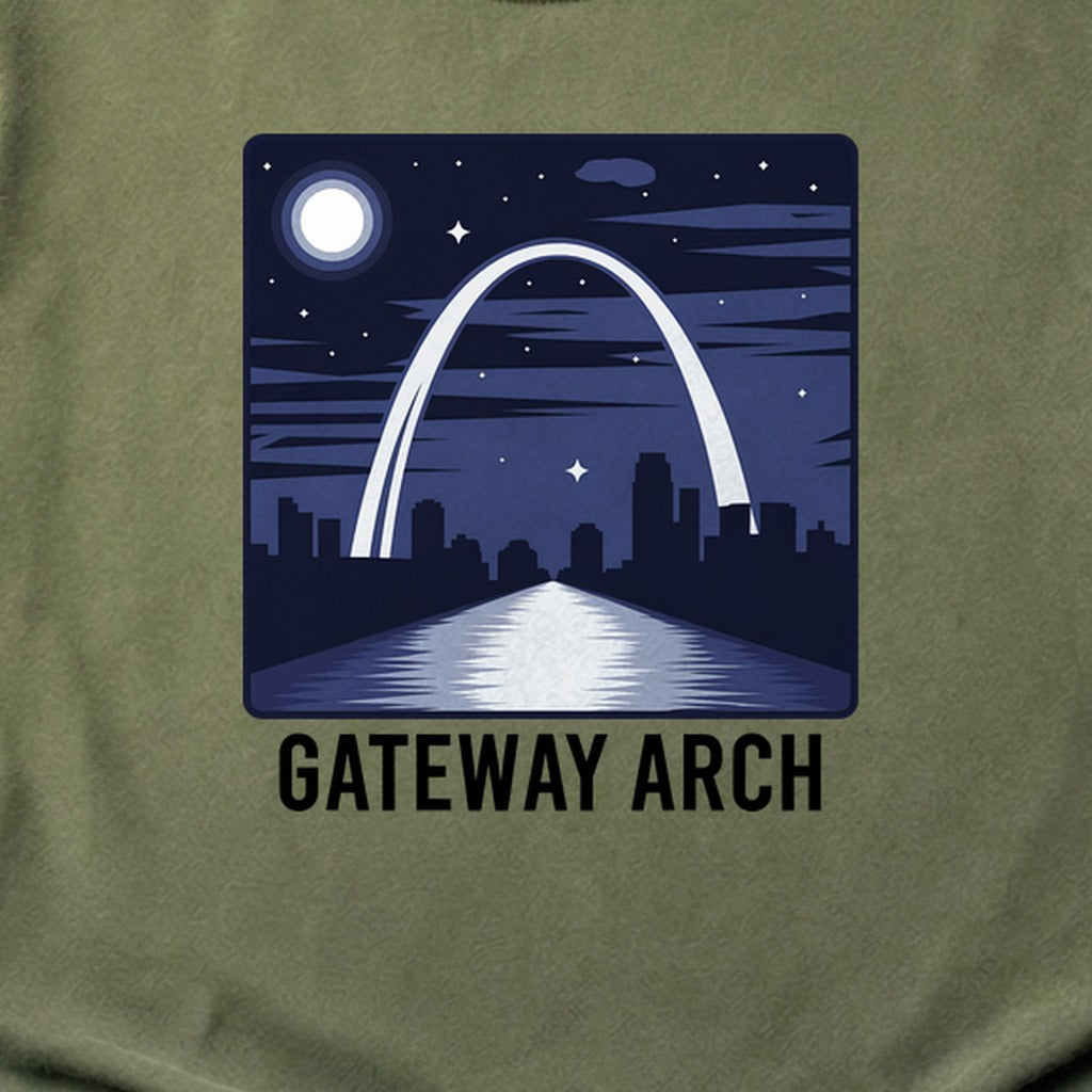 Gateway Arch at Night Cotton T-Shirt