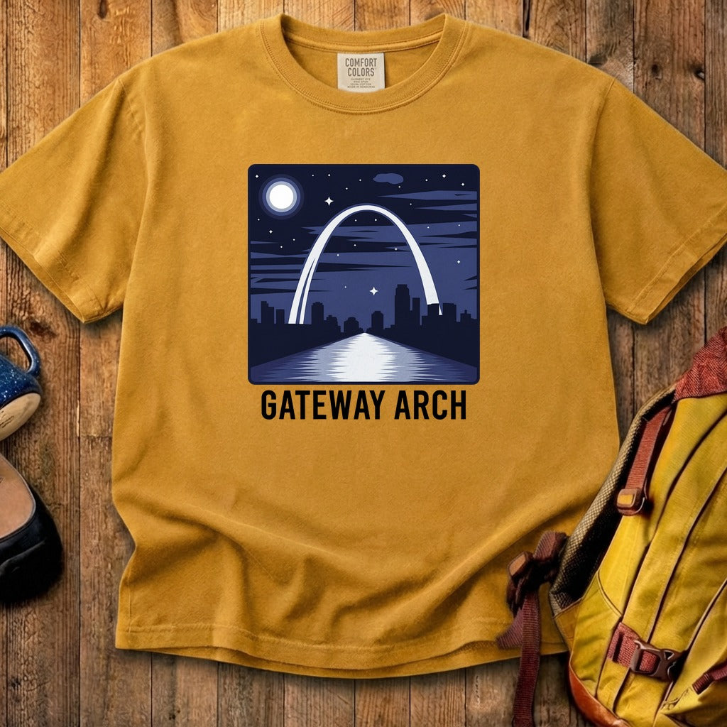Gateway Arch at Night Cotton T-Shirt
