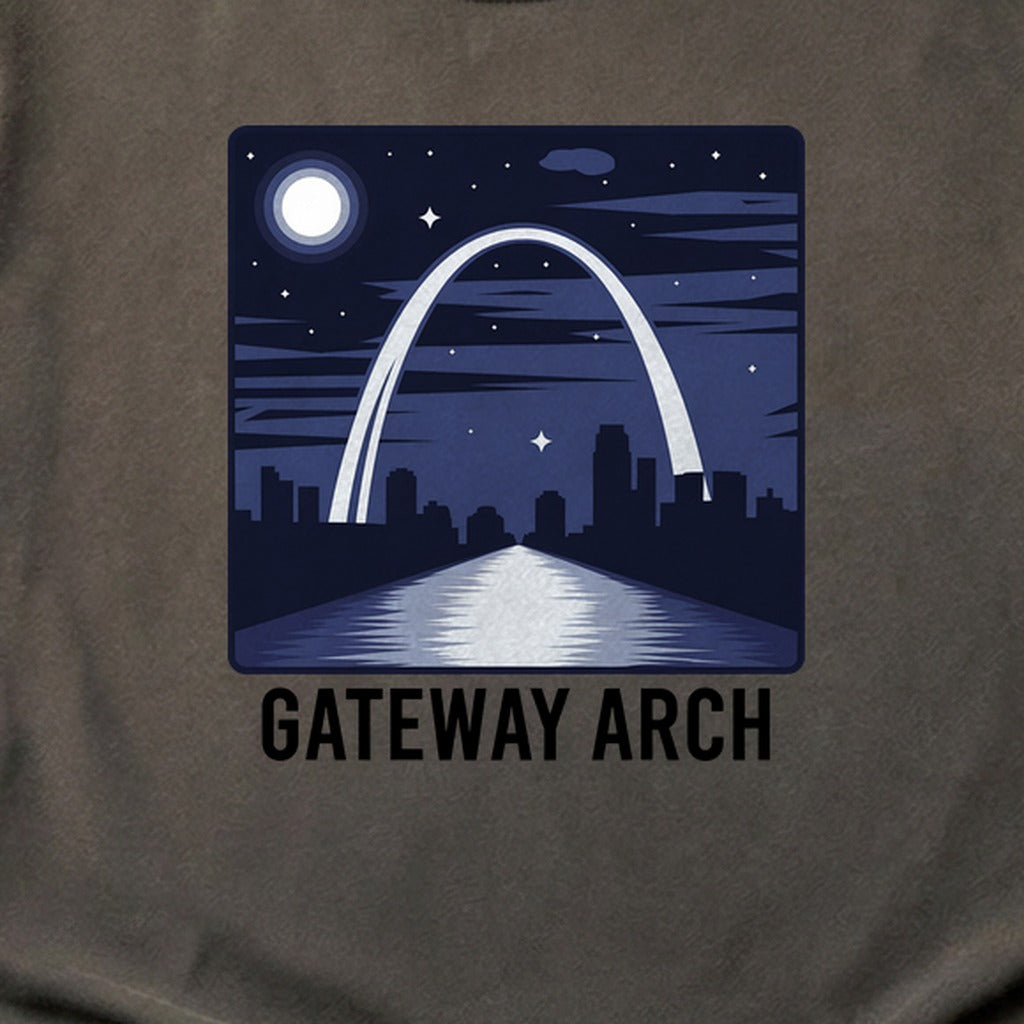 Gateway Arch at Night Cotton T-Shirt