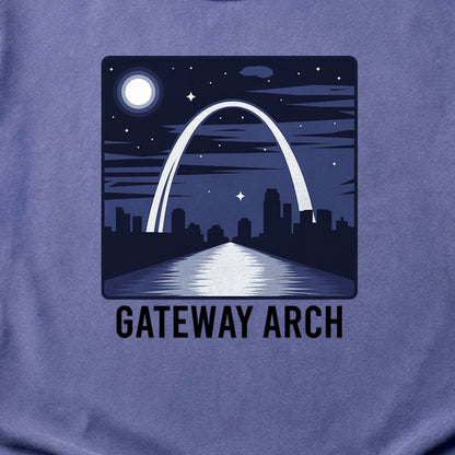 Gateway Arch at Night Cotton T-Shirt