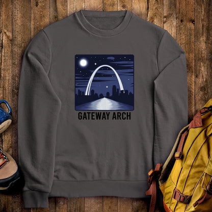 Gateway Arch at Night Crewneck Sweatshirt