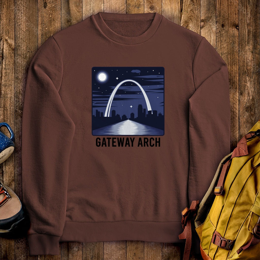 Gateway Arch at Night Crewneck Sweatshirt